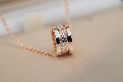 [Topon Jewelry]ZERO 1 PINK GOLD DIAMOND NECKLACE