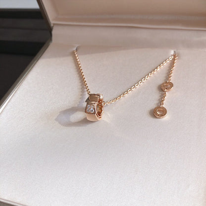 [Topon Jewelry]SERPENTI PEDANT DIAMOND PINK GOLD NECKLACE