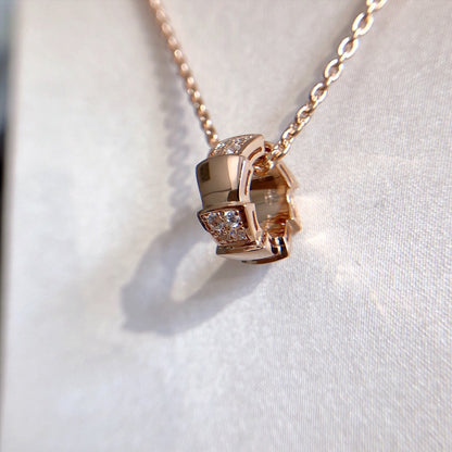 [Topon Jewelry]SERPENTI PEDANT DIAMOND PINK GOLD NECKLACE