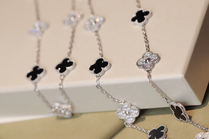 [Topon Jewelry]CLOVER 20 MOTIFS ONYX DIAMOND SILVER