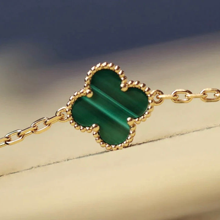 [Topon Jewelry]CLOVER 20 MOTIFS MALACHITE GOLD