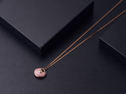 [Topon Jewelry]AMULETTE ROSE GOLD PINK MOP NECKLACE