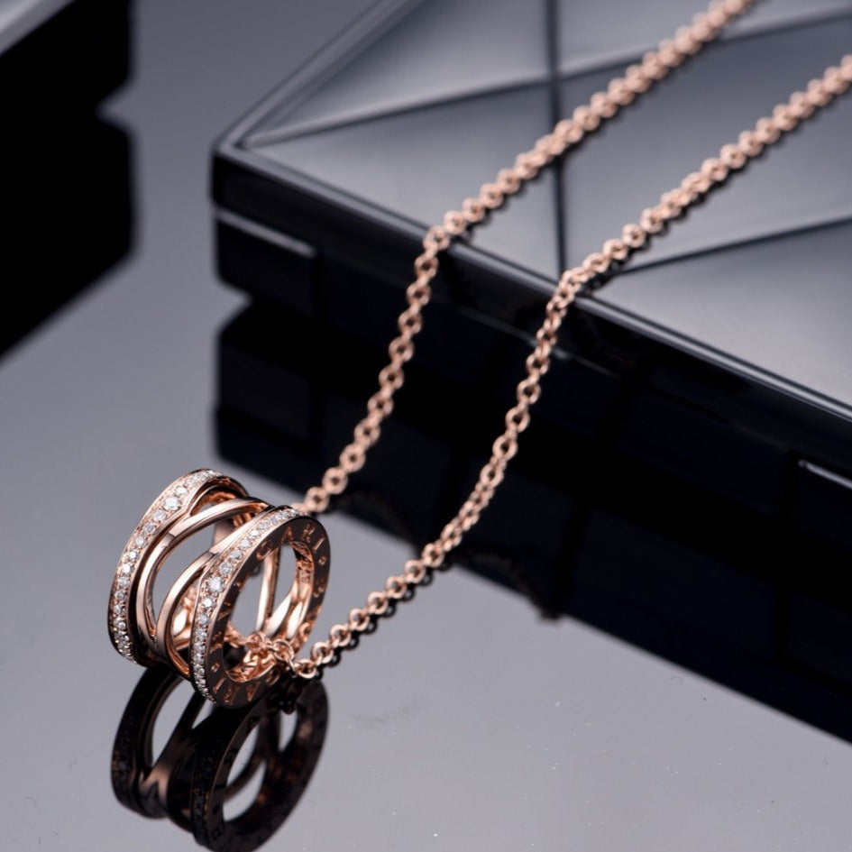 [Topon Jewelry]ZERO 1 PINK GOLD DIAMOND OPEN NECKLACE