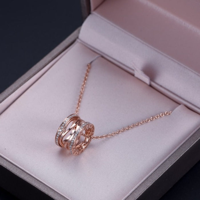 [Topon Jewelry]ZERO 1 PINK GOLD DIAMOND OPEN NECKLACE