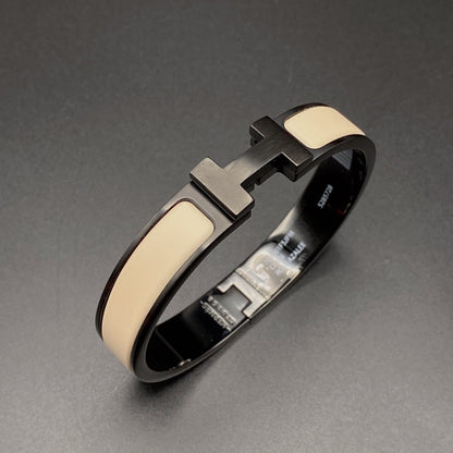 [Topon Jewelry]H BRACELET 12MM BLACK BEIGE CERAMIC