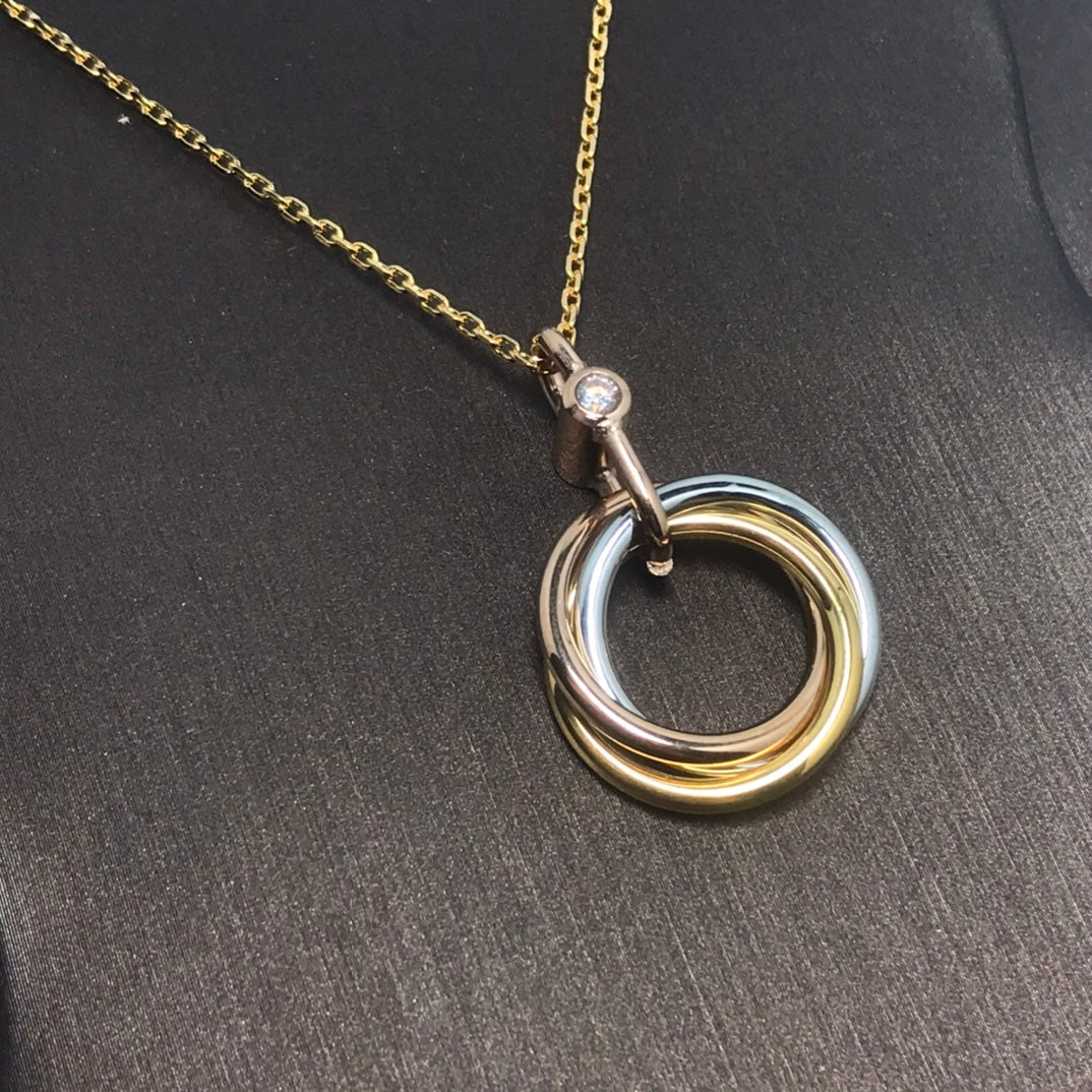 [Topon]TRINITY SILVER GOLD PINK GOLD NECKLACE