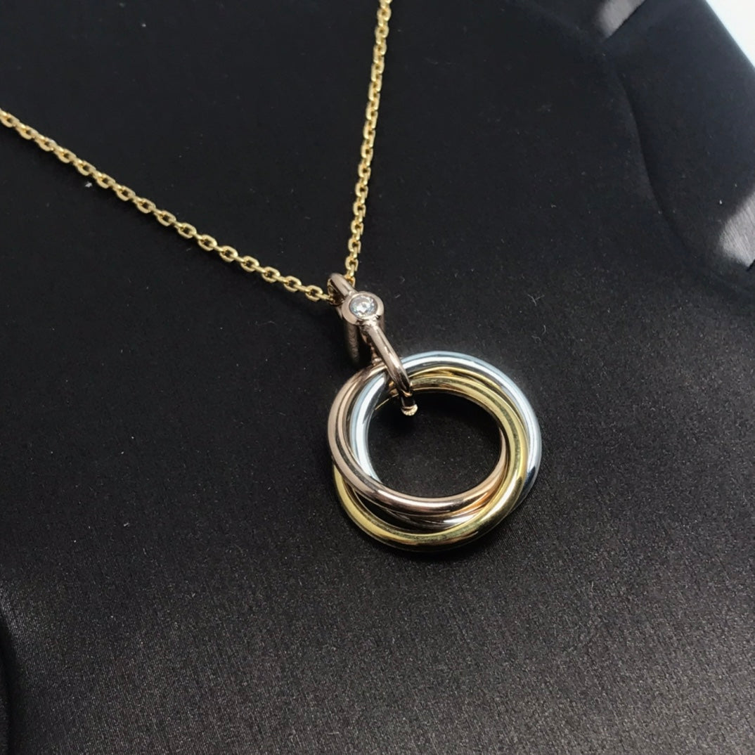 [Topon Jewelry]TRINITY SILVER GOLD PINK GOLD NECKLACE