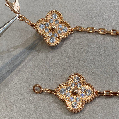 [Topon Jewelry]CLOVER 5 MOTIFS  FULL DIAMOND BRACELET