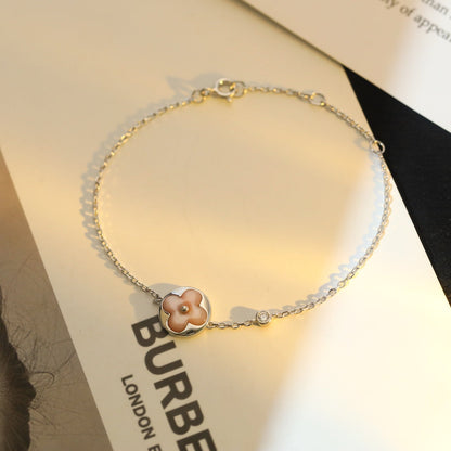 [Topon Jewelry]SUN MOTIF PINK MOP SILVER BRACELET