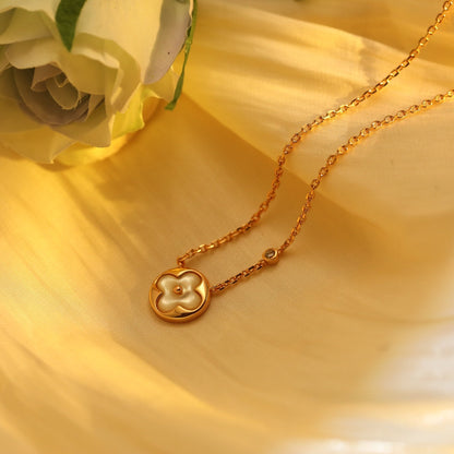 [Topon Jewelry]SUN PEDANT PINK GOLD 1 DIAMOND NECKLACE