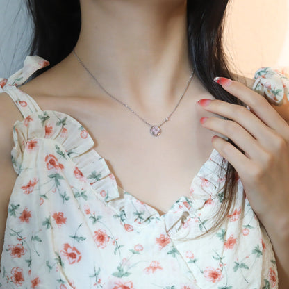 [Topon Jewelry]SUN PEDANT PINK GOLD 1 DIAMOND NECKLACE