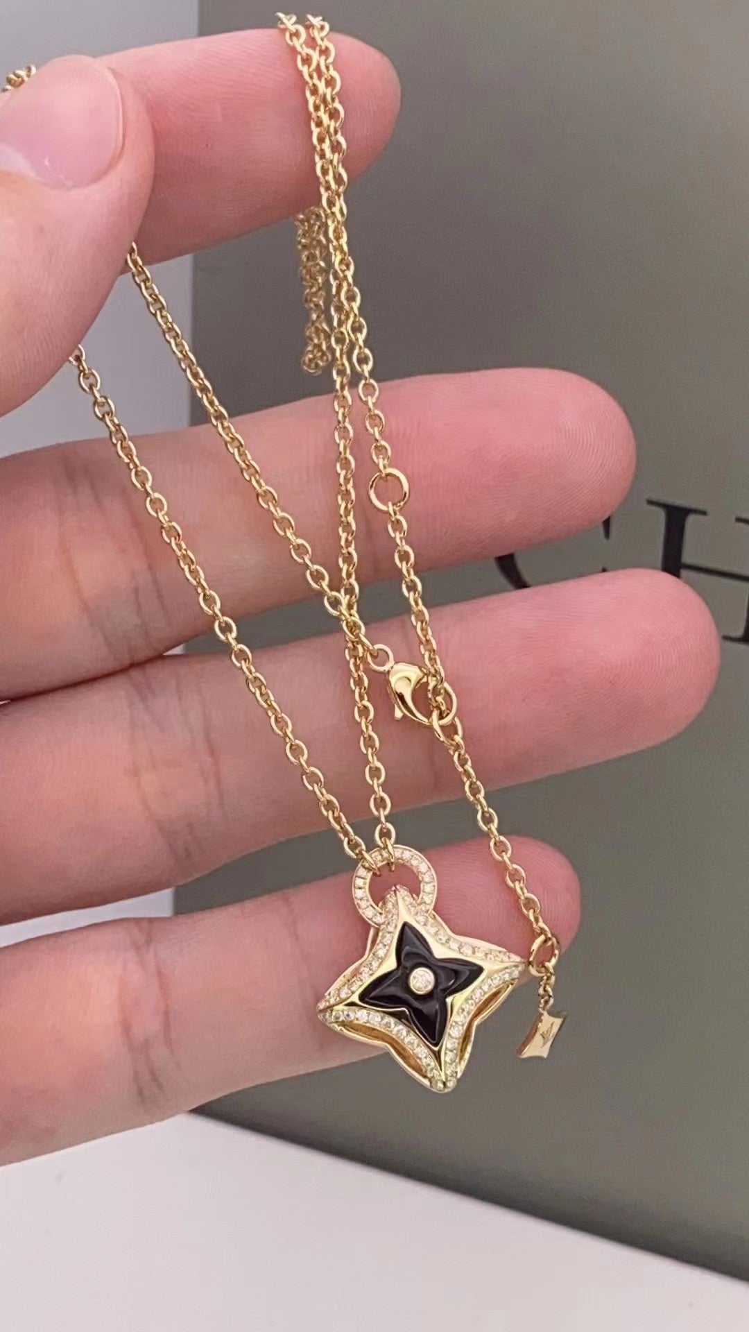 [Topon Jewelry]STAR PEDANT PINK GOLD DIAMOND NECKLACE