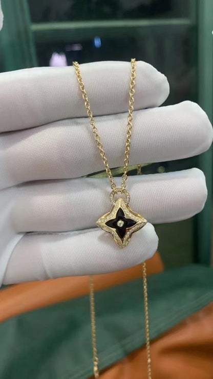 [Topon Jewelry]STAR PEDANT PINK GOLD DIAMOND NECKLACE