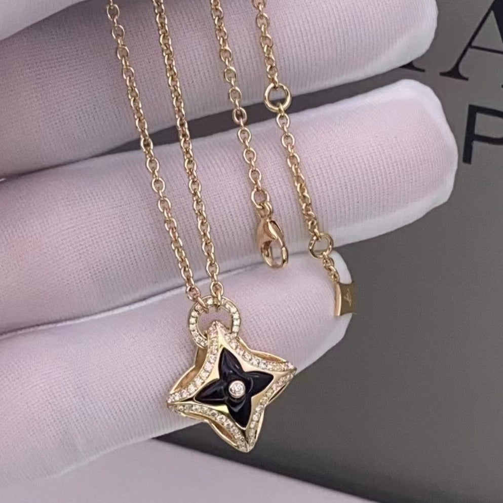 [Topon]STAR PEDANT PINK GOLD DIAMOND NECKLACE