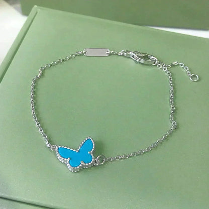 [Topon Jewelry]BUTTERFLY TURQUOISE BUTTERFLY BRACELET SILVER