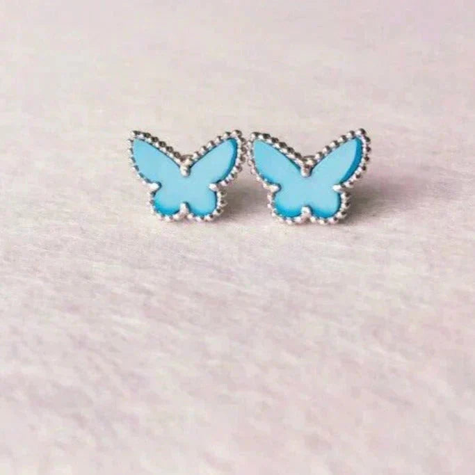 [Topon Jewelry]BUTTERFLY TURQUOISE EARRINGS SILVER