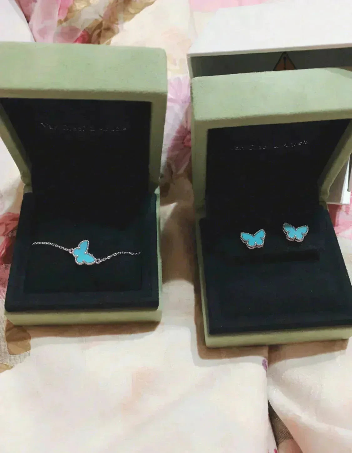 [Topon Jewelry]BUTTERFLY TURQUOISE EARRINGS SILVER