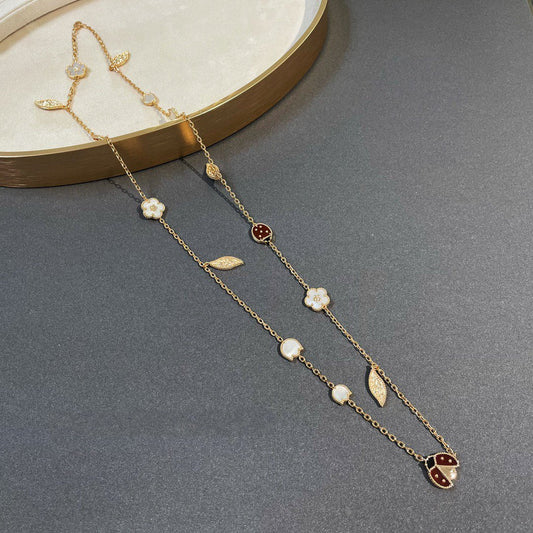 [Topon Jewelry]LUCKY SPRING 15 MOTIFS GOLD NECKLACE