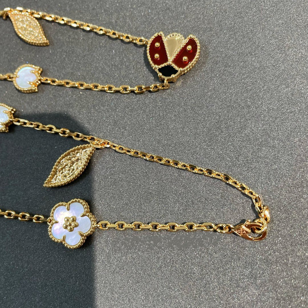 [Topon Jewelry]LUCKY SPRING 15 MOTIFS GOLD NECKLACE