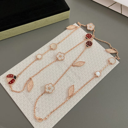 [Topon Jewelry]LUCKY SPRING 15 MOTIFS ROSE GOLD NECKLACE