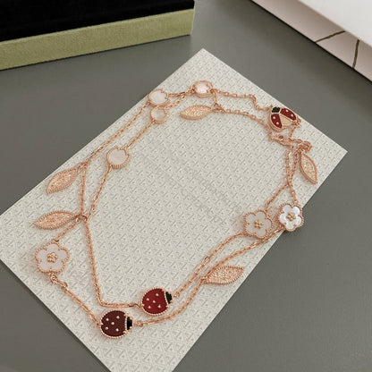 [Topon Jewelry]LUCKY SPRING 15 MOTIFS ROSE GOLD NECKLACE