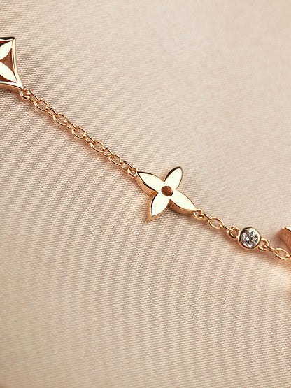 [Topon Jewelry]STAR AND SUN 7 MOTIFS GOLD BRACELET