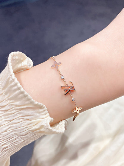 [Topon Jewelry]STAR AND SUN 7 MOTIFS GOLD BRACELET