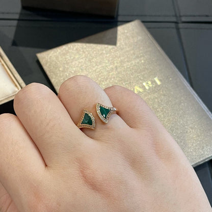 [Topon Jewelry]DREAM MALACHITE DIAMOND OPEN RING