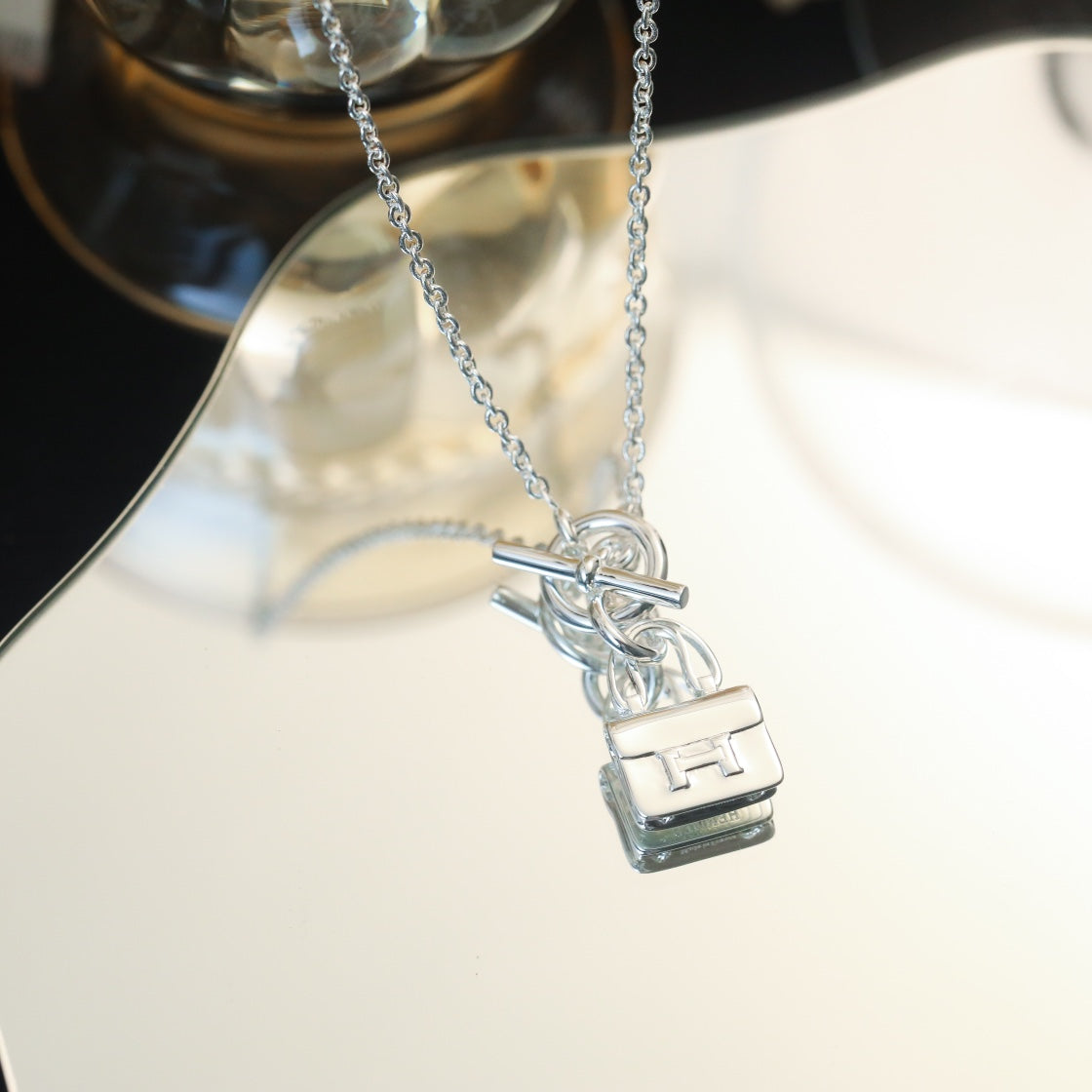 [Topon Jewelry]POP H PEDANT SILVER NECKLACE