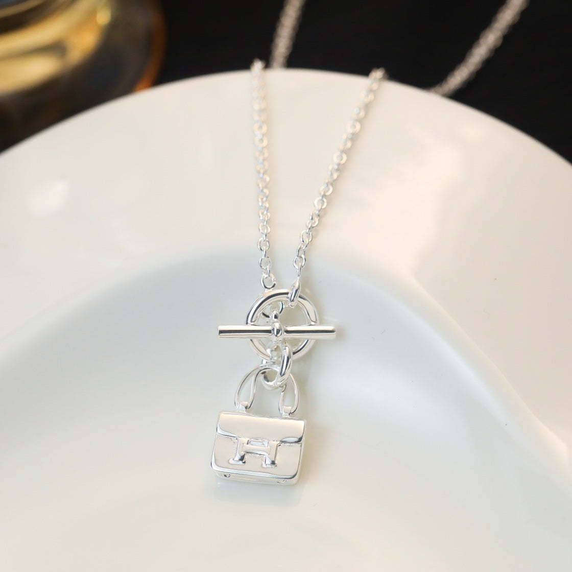 [Topon Jewelry]POP H PEDANT SILVER NECKLACE