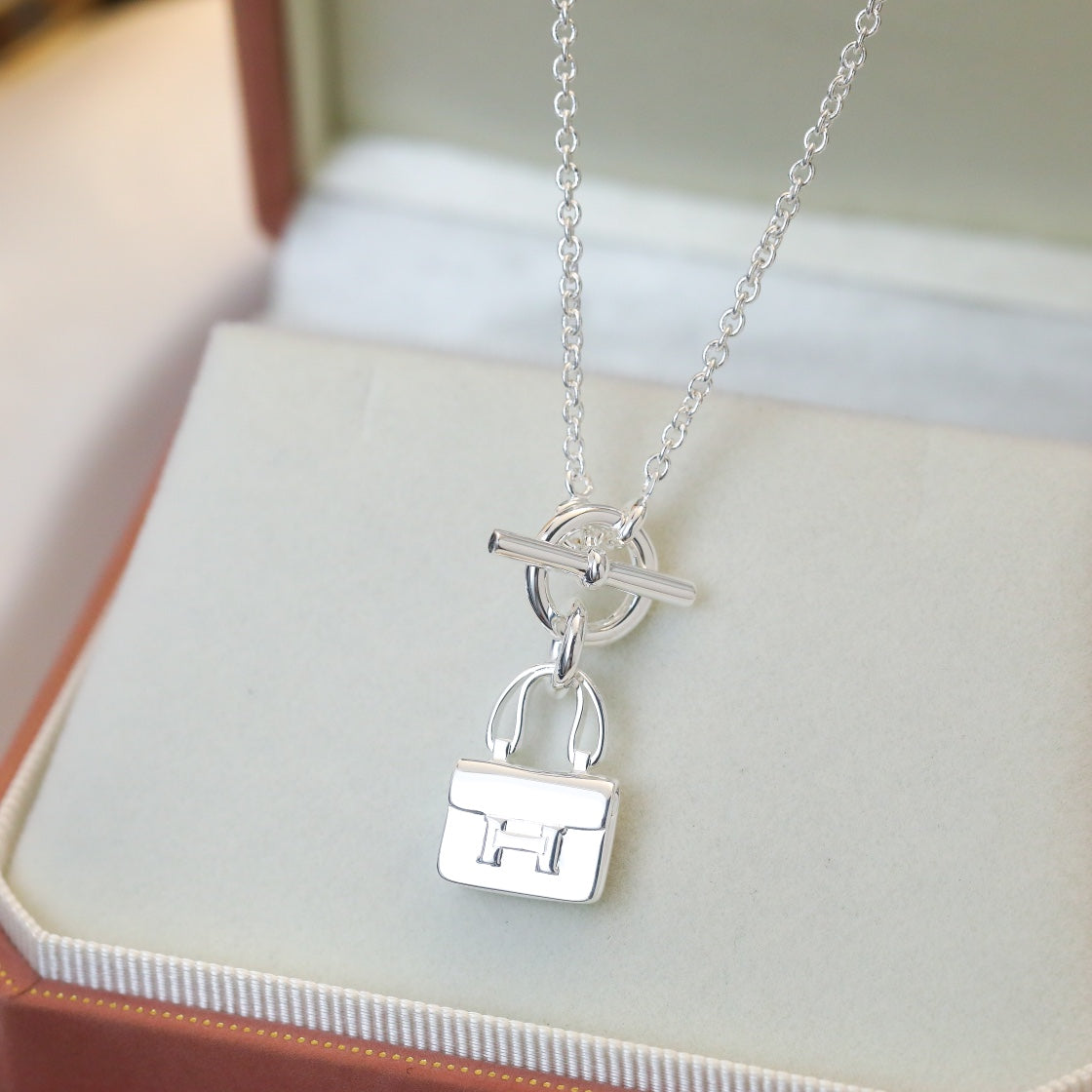 [Topon Jewelry]POP H PEDANT SILVER NECKLACE