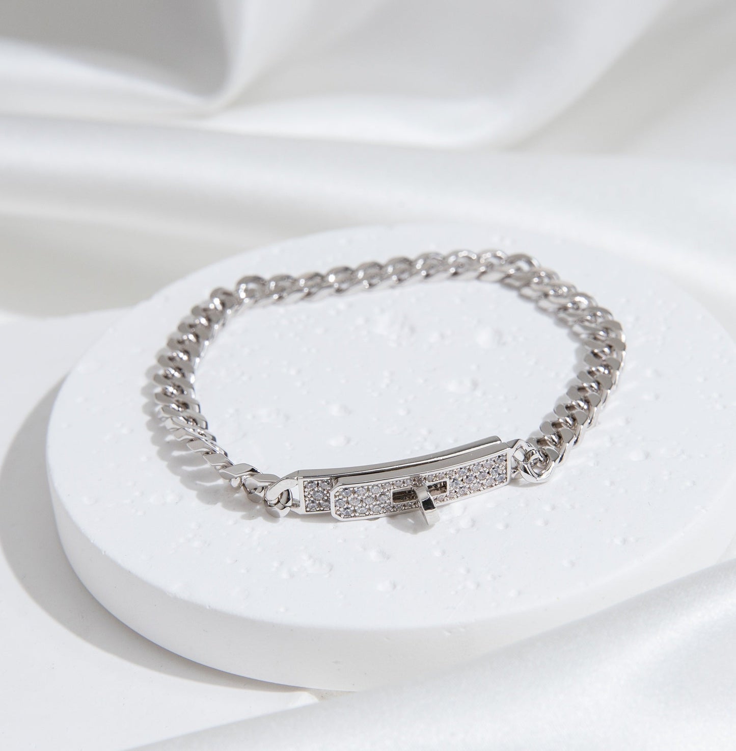 [Topon Jewelry]KELLY CHAIN SILVER DIAMOND BRACELET