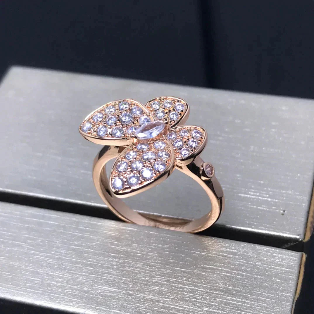 [Topon Jewelry]BUTTERFLY PINK GOLD DIAMOND RING