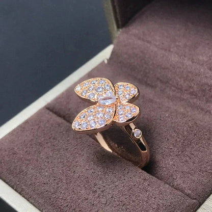 [Topon Jewelry]BUTTERFLY PINK GOLD DIAMOND RING