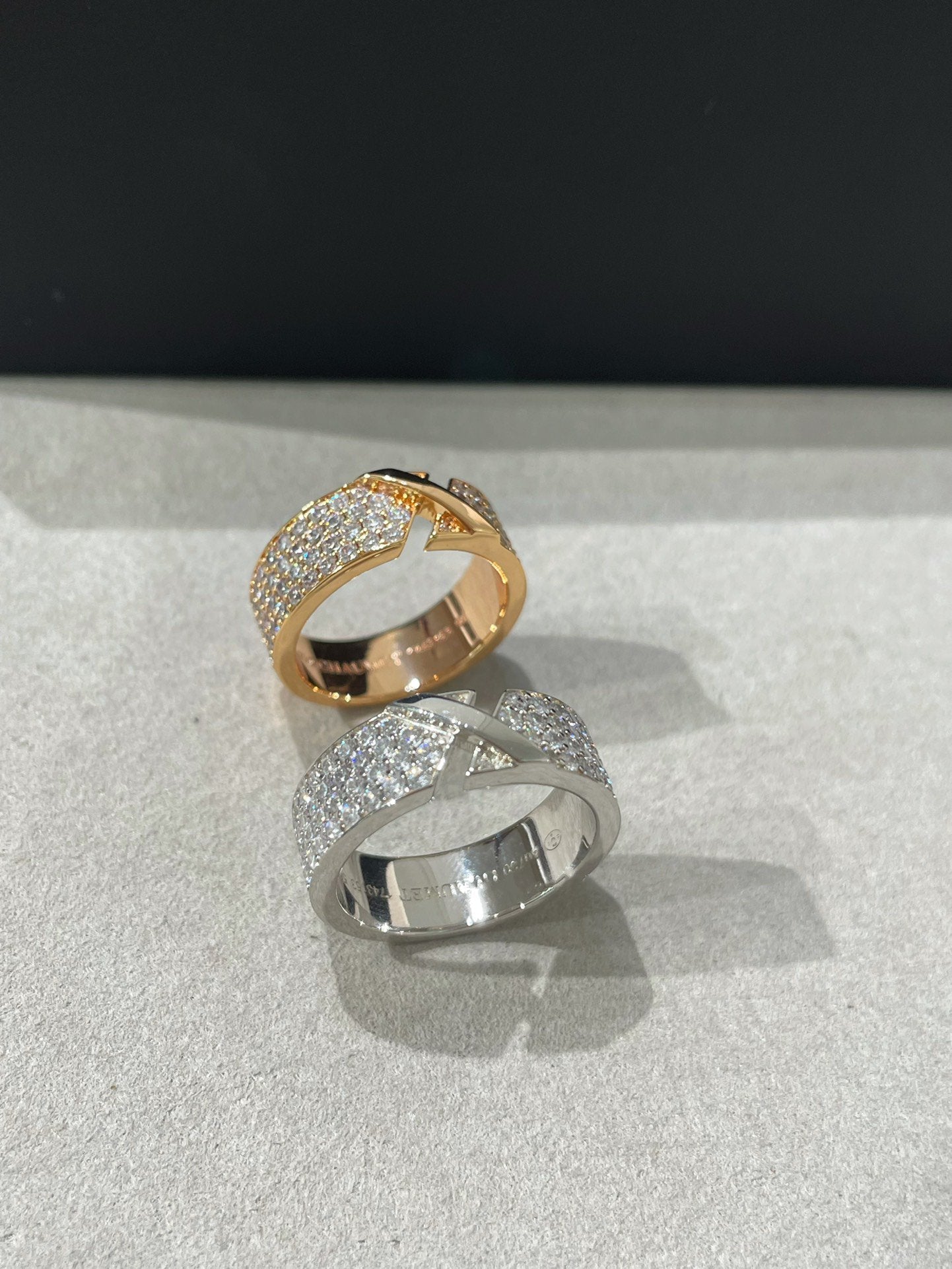 [Topon Jewelry]LIENS EVIDENCE PINK GOLD DIAMOND PAVED RING