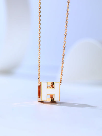 [Topon Jewelry]H CAGE PINK GOLD NECKLACE