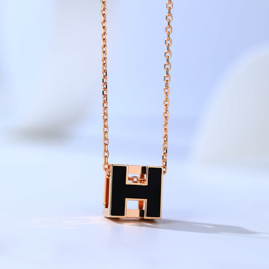 [Topon]H CAGE PINK GOLD NECKLACE