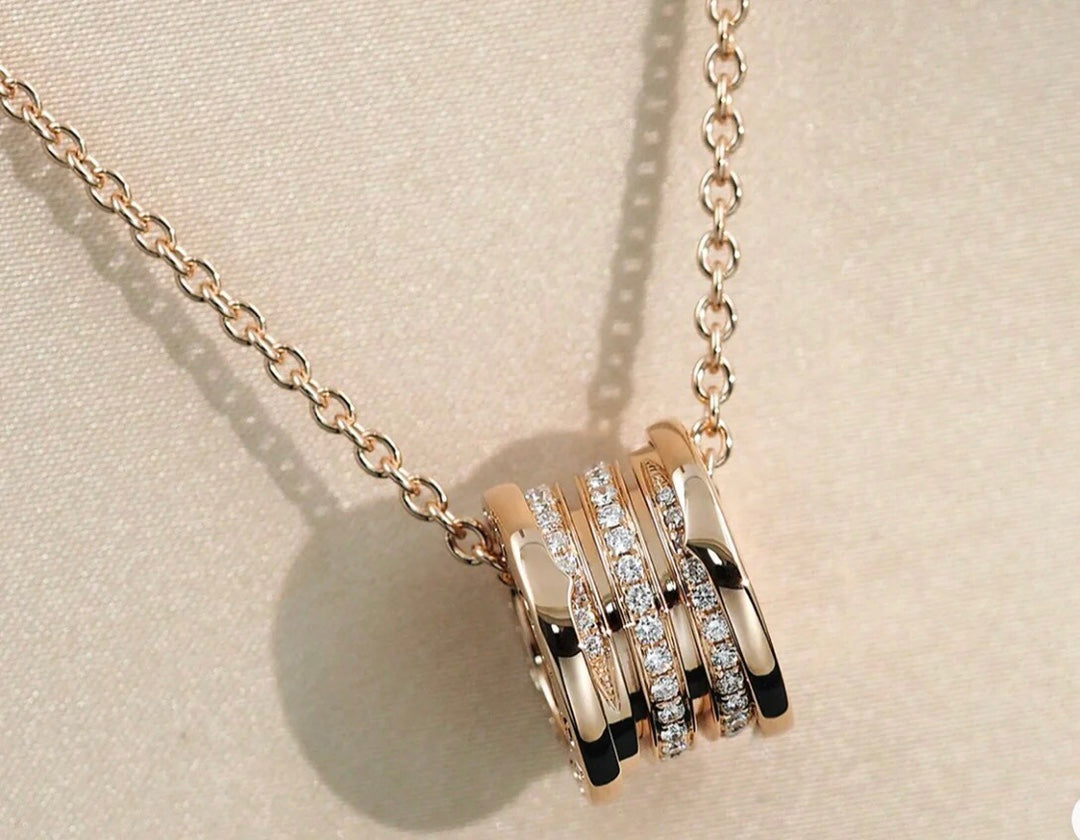 [Topon Jewelry]ZERO 1 PINK GOLD DIAMOND NECKLACE