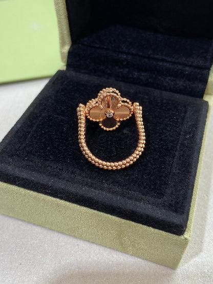 [Topon Jewelry]CLOVER RIVERSIBLE ROSE GOLD RING