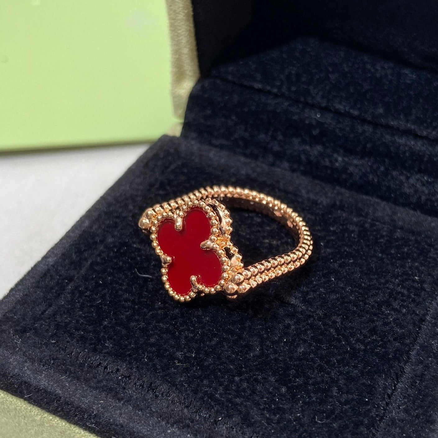 [Topon]CLOVER RIVERSIBLE PINK GOLD RING