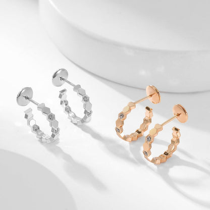 [Topon Jewelry]BEE LOVE DIAMOND HOOP EARRINGS