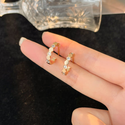 [Topon Jewelry]BEE LOVE DIAMOND HOOP EARRINGS