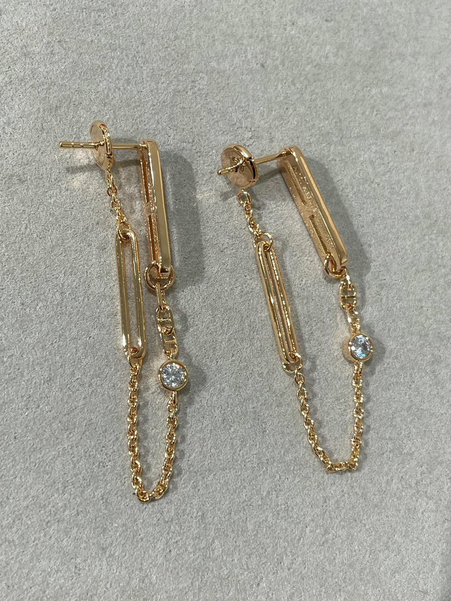 [Topon Jewelry]CHAINE CHAOS DIAMOND DROP EARRINGS