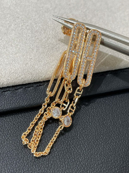 [Topon Jewelry]CHAINE CHAOS DIAMOND DROP EARRINGS