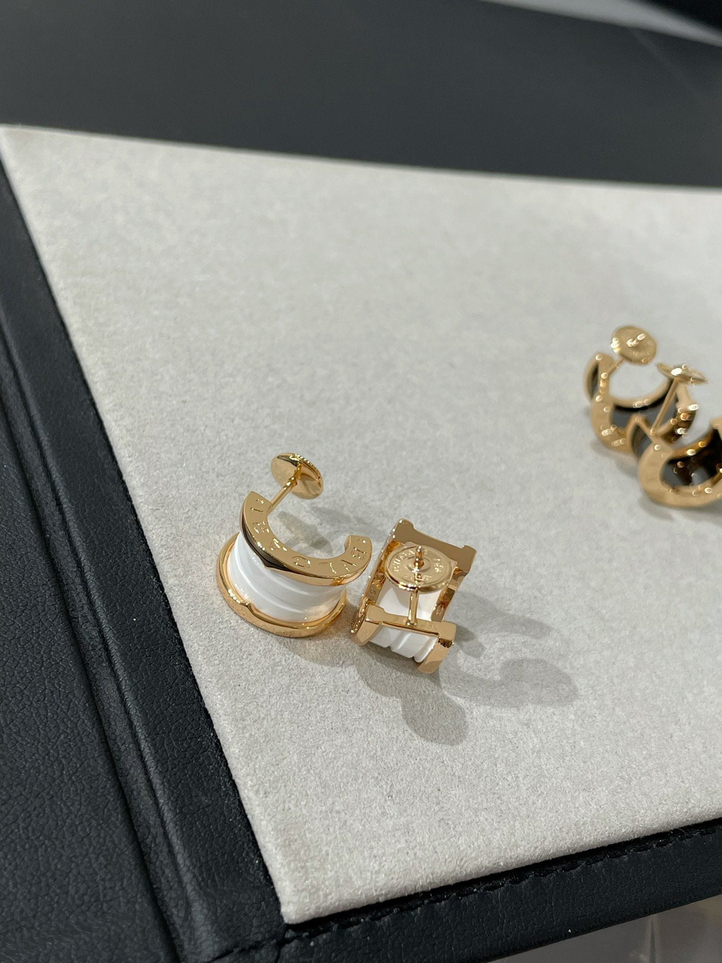 [Topon Jewelry]ZERO 1 PINK GOLD CERAMIC EARRINGS