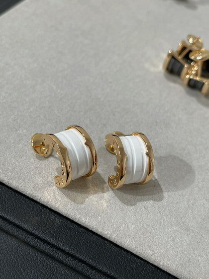 [Topon Jewelry]ZERO 1 PINK GOLD CERAMIC EARRINGS