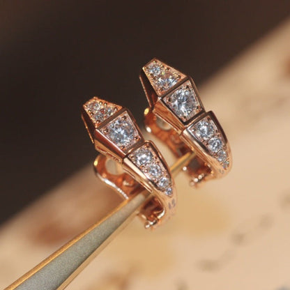 [Topon Jewelry]SERPENT PINK GOLD DIAMOND EARRINGS