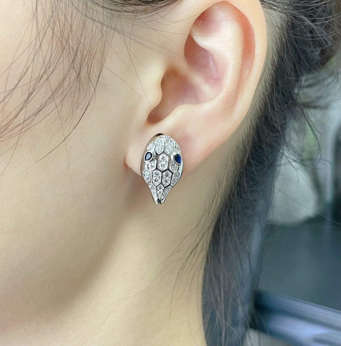 [Topon Jewelry]SERPENT DIAMOND STUD EARRINGS