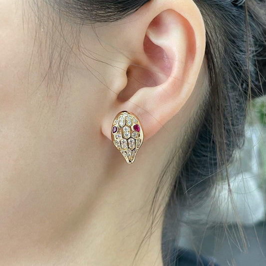 [Topon Jewelry]SERPENT DIAMOND STUD EARRINGS