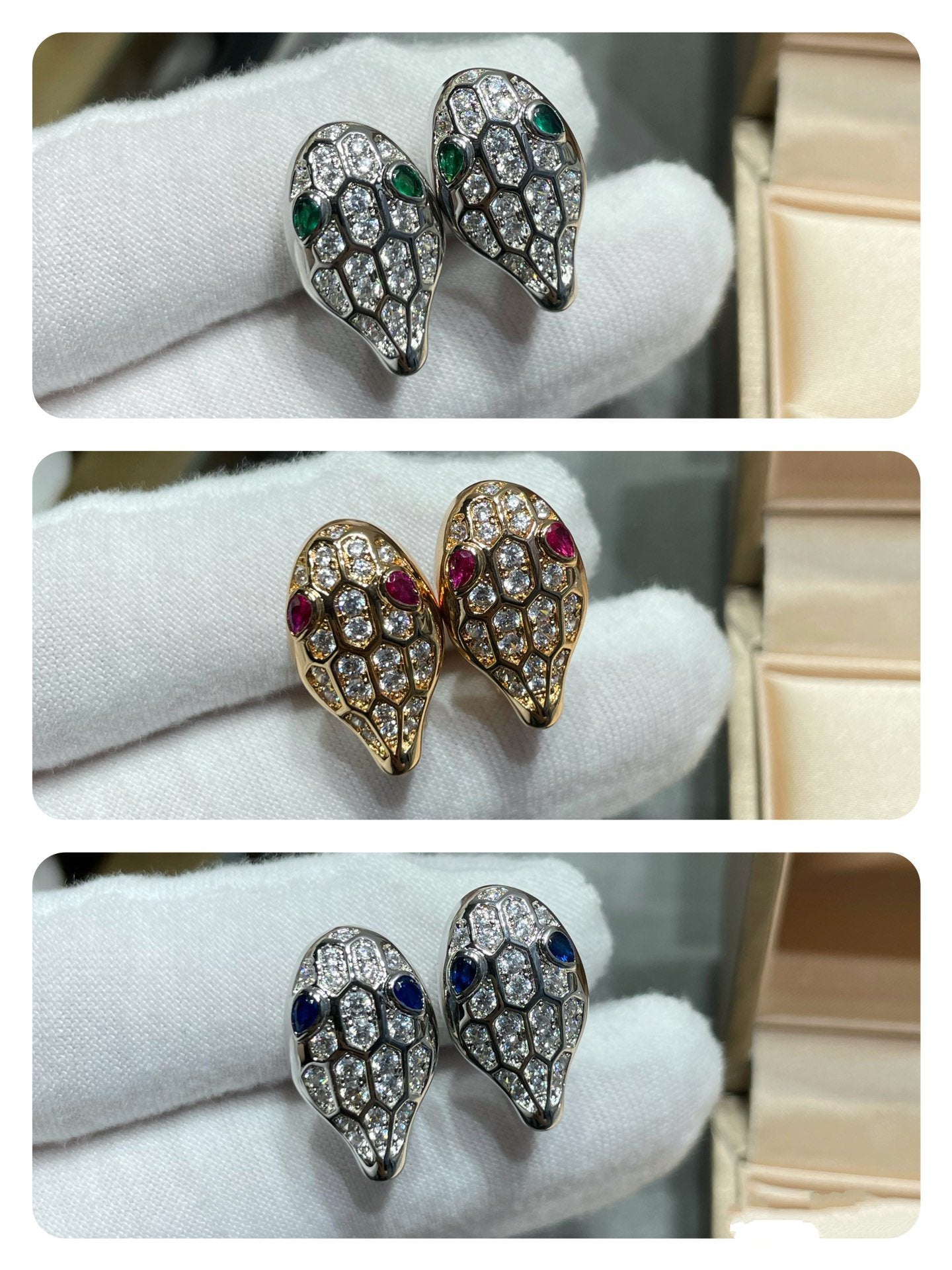 [Topon Jewelry]SERPENT DIAMOND STUD EARRINGS